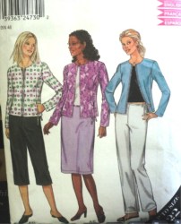 6051 NEW LOOK ZIP OR NOT JACKET, PANTS LENGTHS, SKIRT PATTERN 10-22